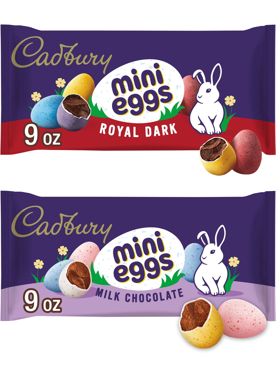 Cadbury Mini Eggs 9 oz Peg Bag – Royal Dark & Milk Chocolate | Single or Combo Pack