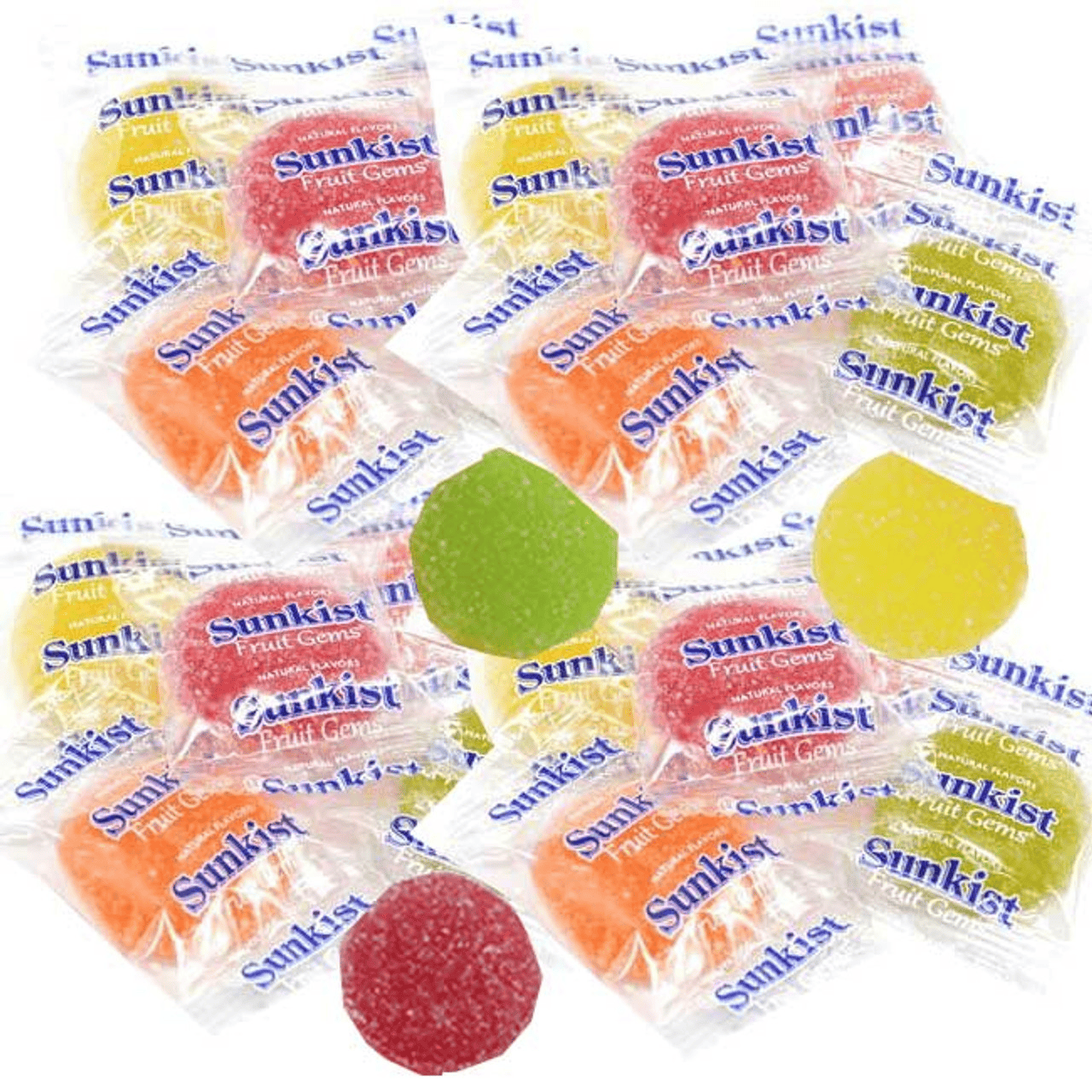 Sunkist Fruit Gems – Mixed Fruit Jelly Candy | Orange, Lemon, Pink Grapefruit, Raspberry & Lime | Bulk Candy 1, 2, 3, 5 & 10 lbs